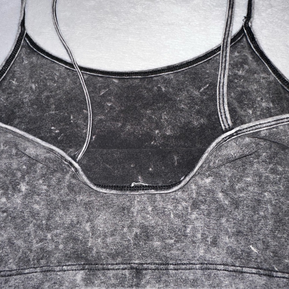 "Forever 21 Black Tie-Dye Cropped Tank Top - Size Small" - Picture 3 of 3